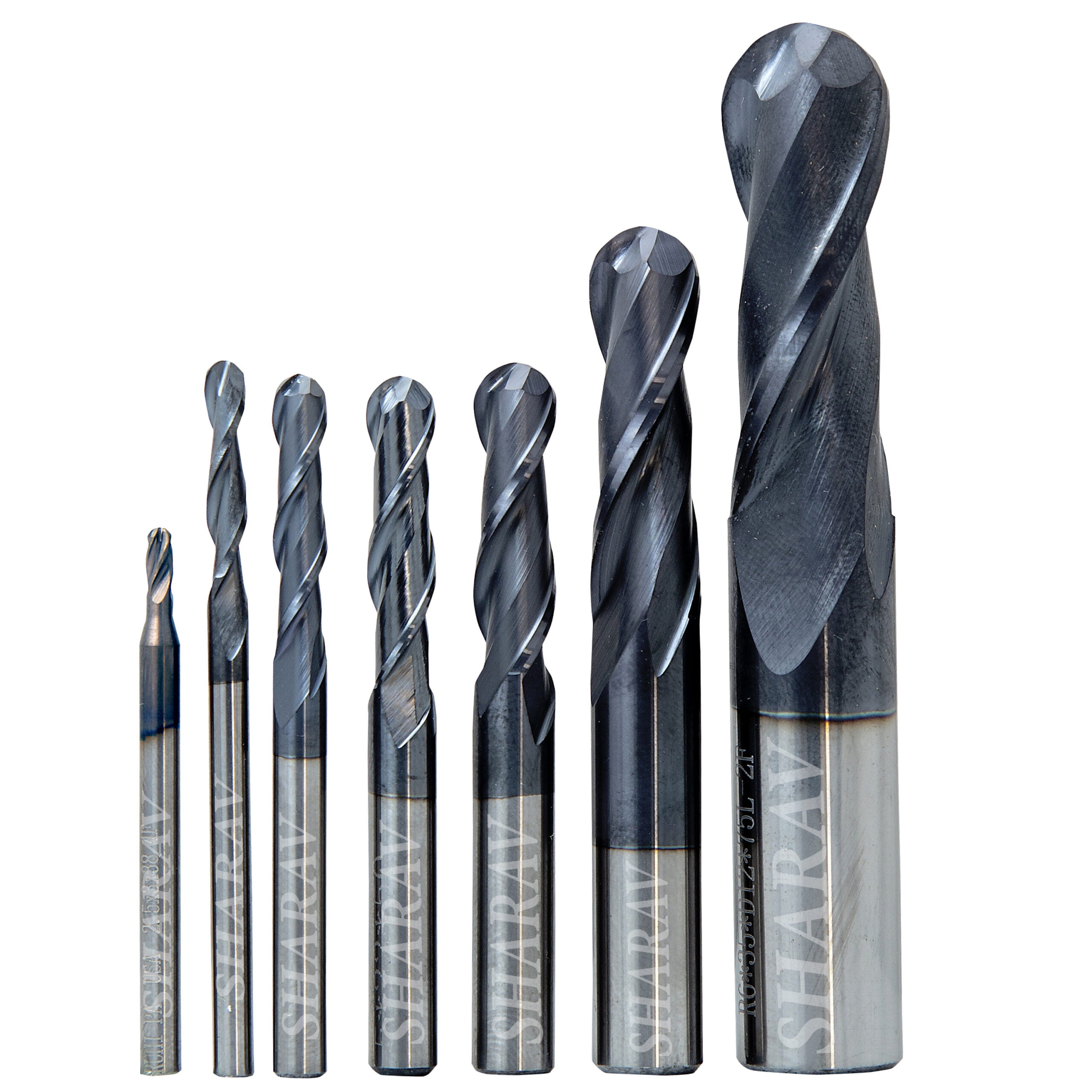 thumbnail image 2 of Ball Nose CNC Router Bits 1/2 Sh | 1/2 CD | 1 CL | 3 Fl, Spiral, Solid Carbide - US5500BNU 2 of 14